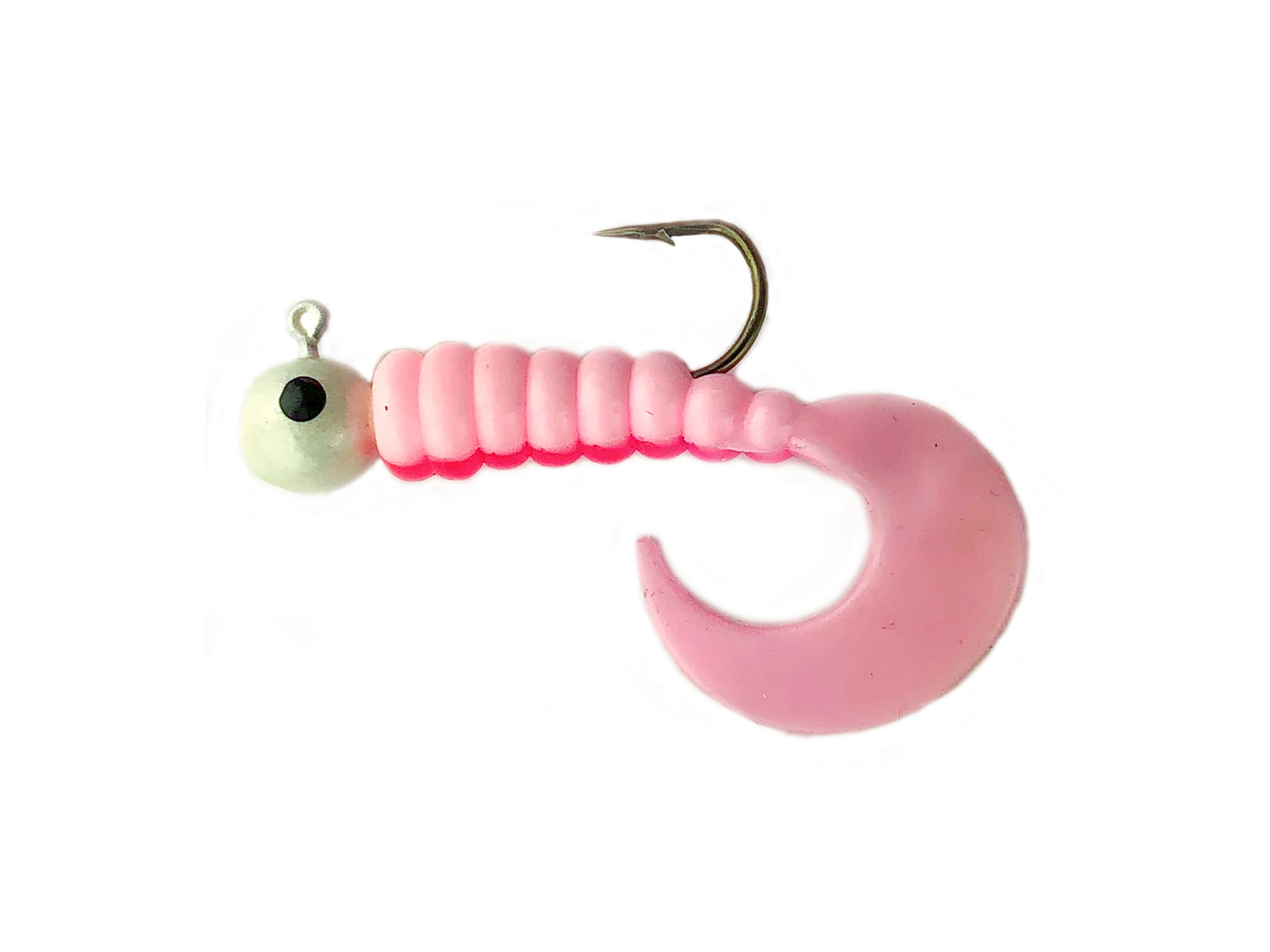 20ct PINK & WHITE MIX 4 Wide Curly Tail GRUBS Bass Fishing Lures