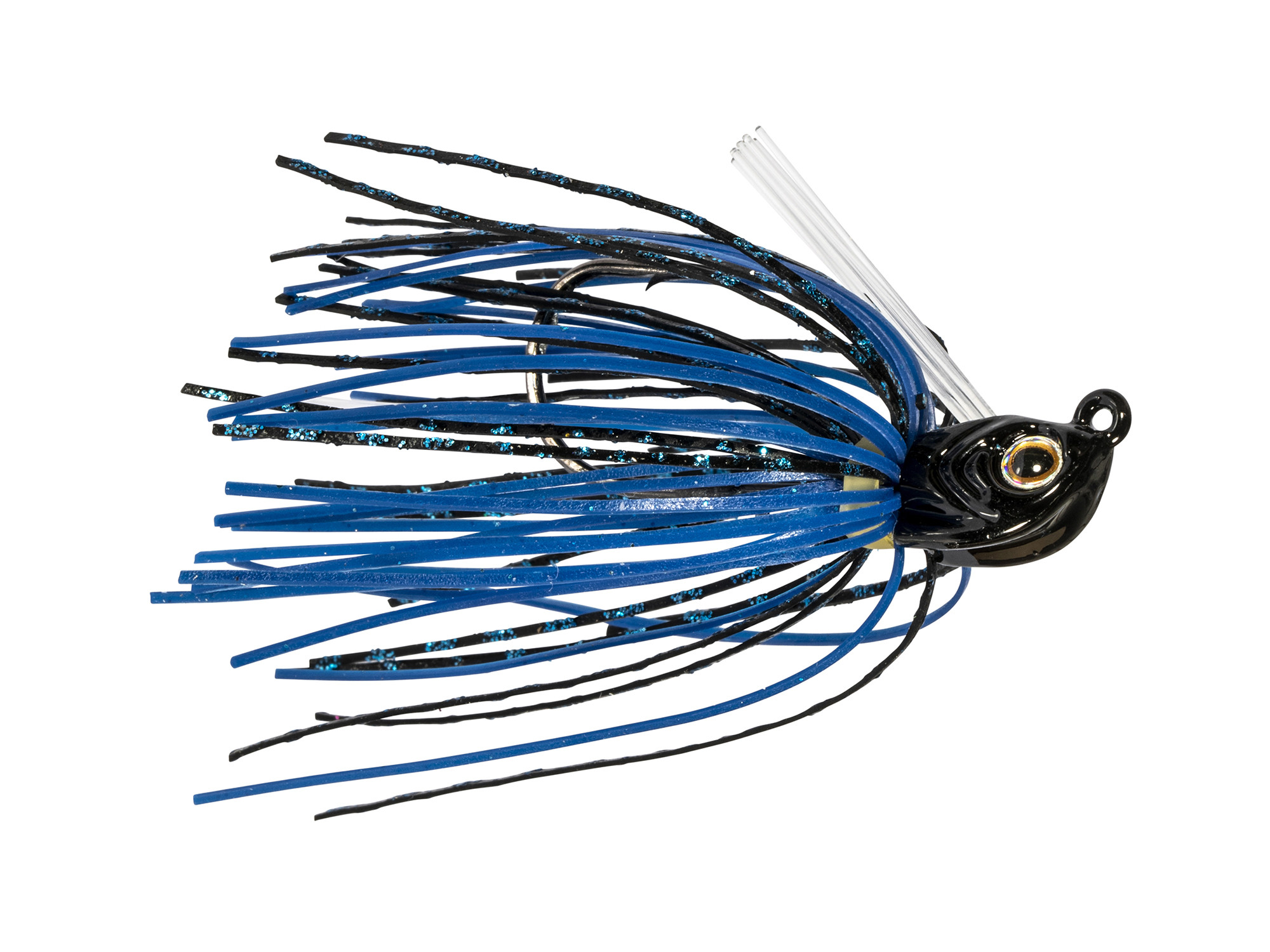 Black W/ Blue Tinsel Finesse Jig, Bass Fishing Lure 