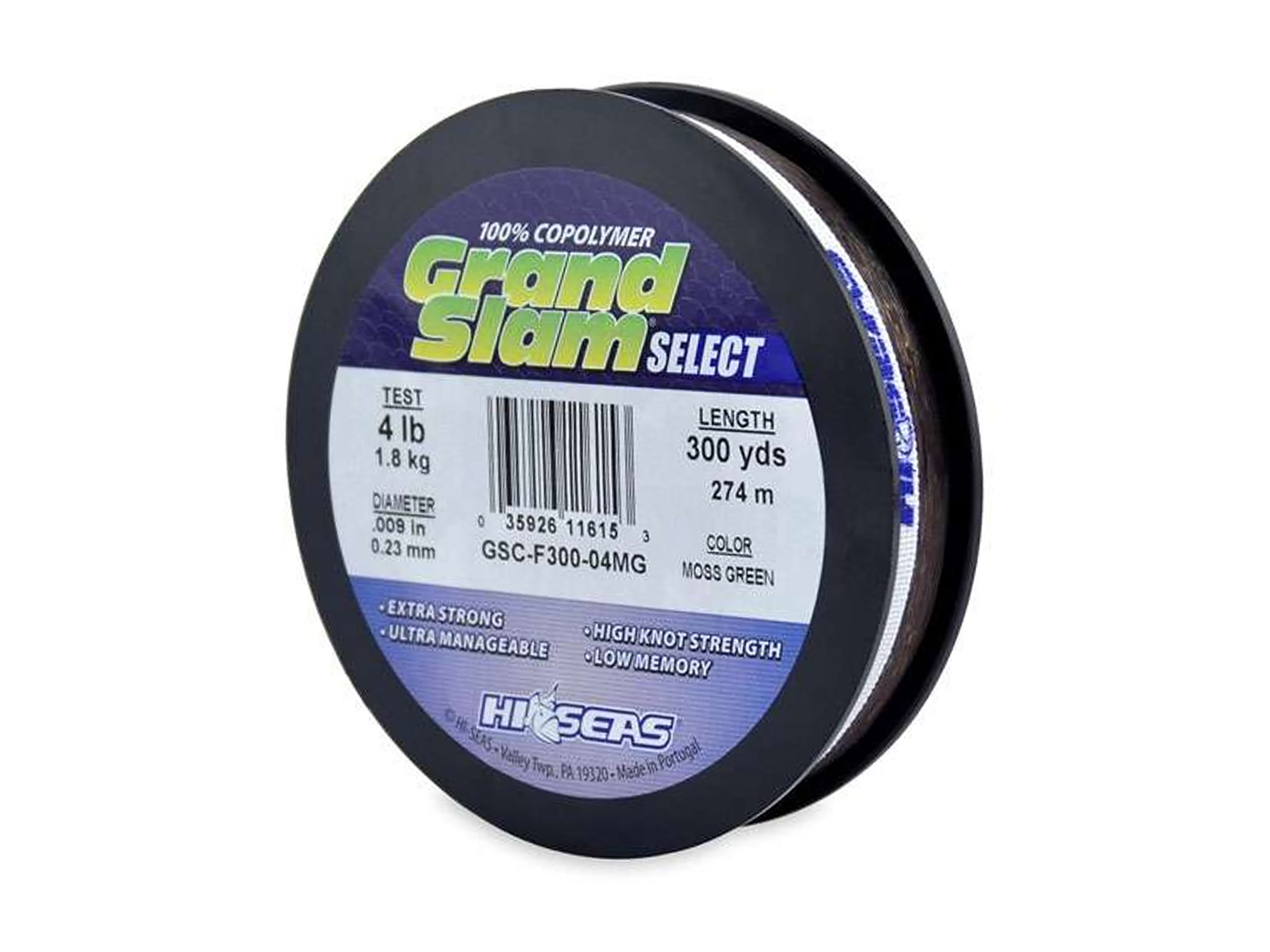 Hi Seas - Grand Slam Monofilament Line - Green - 1/4 Pound Spool