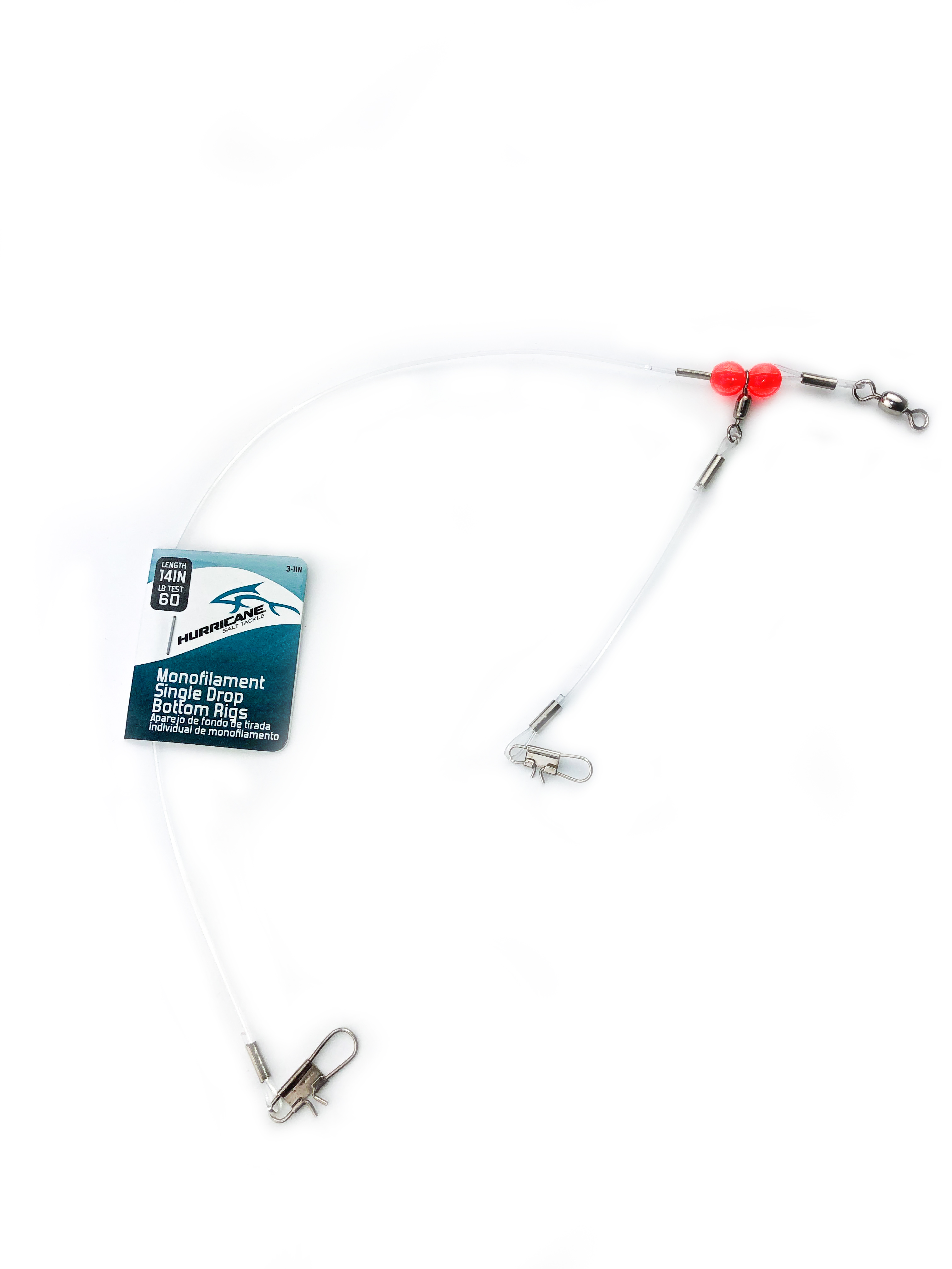 Hurricane Monofilament Double Drop Bottom Rig 24 Inches 1 Pack 